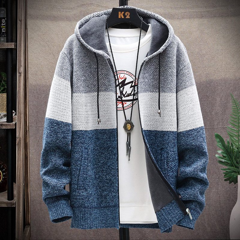 Genser For Menn Stativ Krage Trendy Kjekk Cardigan Med Glidelås