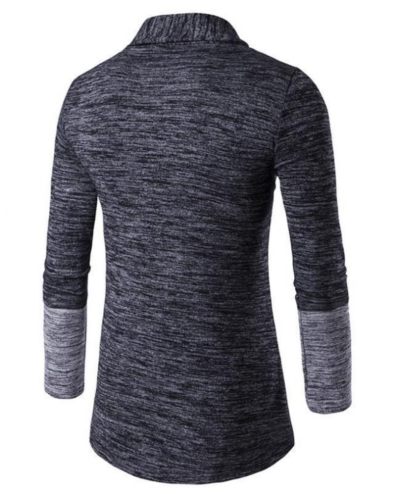 Gensersøm For Menn Kontrastfarge Strikket Cardigan