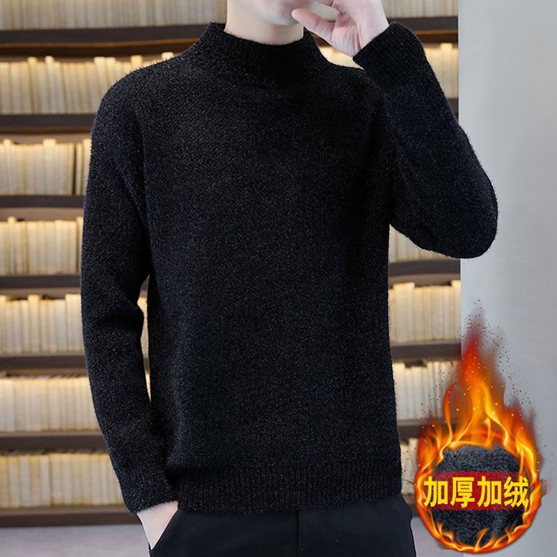 Halv Turtleneck Genser For Menn Tykk Trendy Kjekke Varme Topper