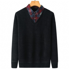 Herregenser Fake To Pieces Pluss Fleece Tykk Varm Topp Løs