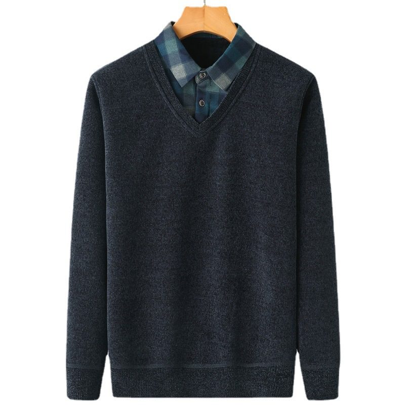 Herregenser Fake To Pieces Pluss Fleece Tykk Varm Topp Løs