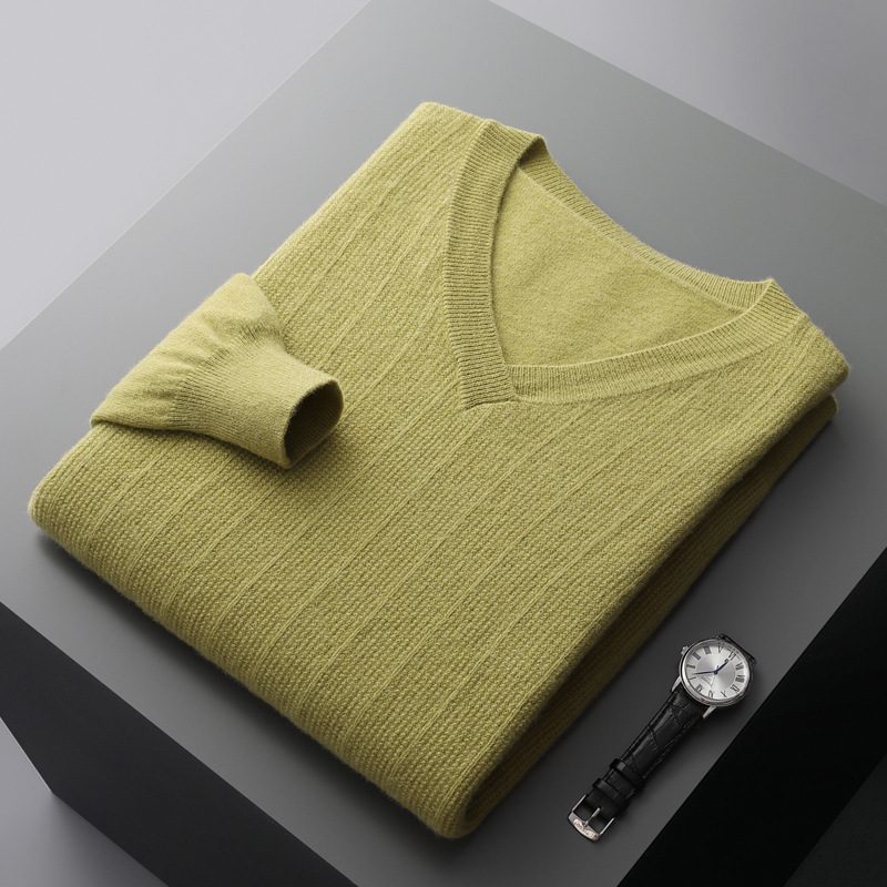 Herregenser Fortykket V-hals Business Casual Strikking