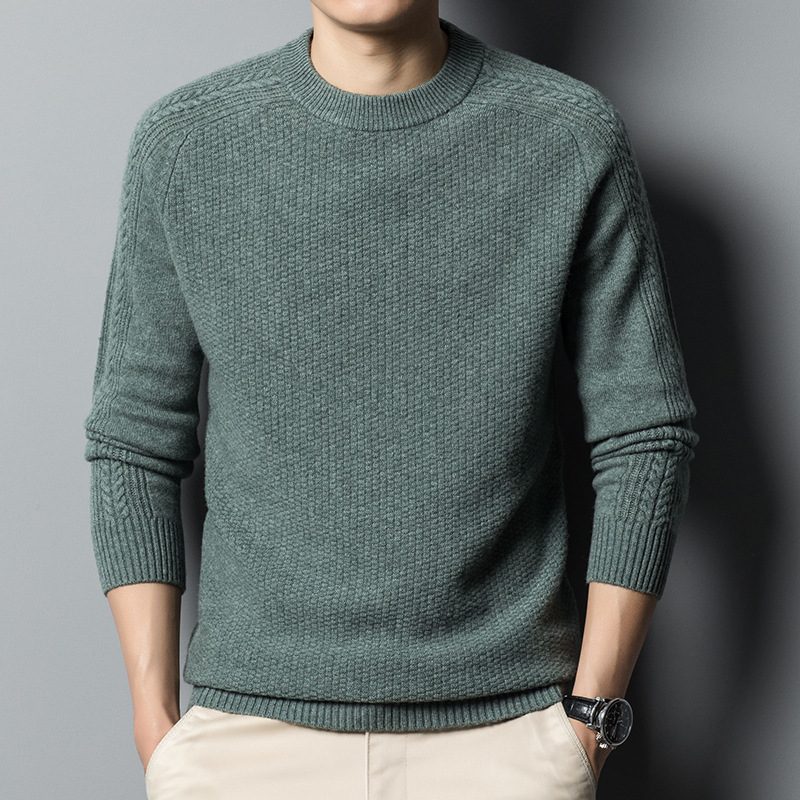 Menn Business Casual Strikkeplagg Rund Hals Tykk Varm Genser