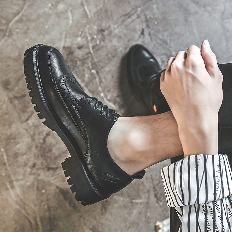 Dress Sko Herre Brogue Sko Uformell Trendy Business Kjole Indre Høyde Øke Ungdoms Bryllup Sko