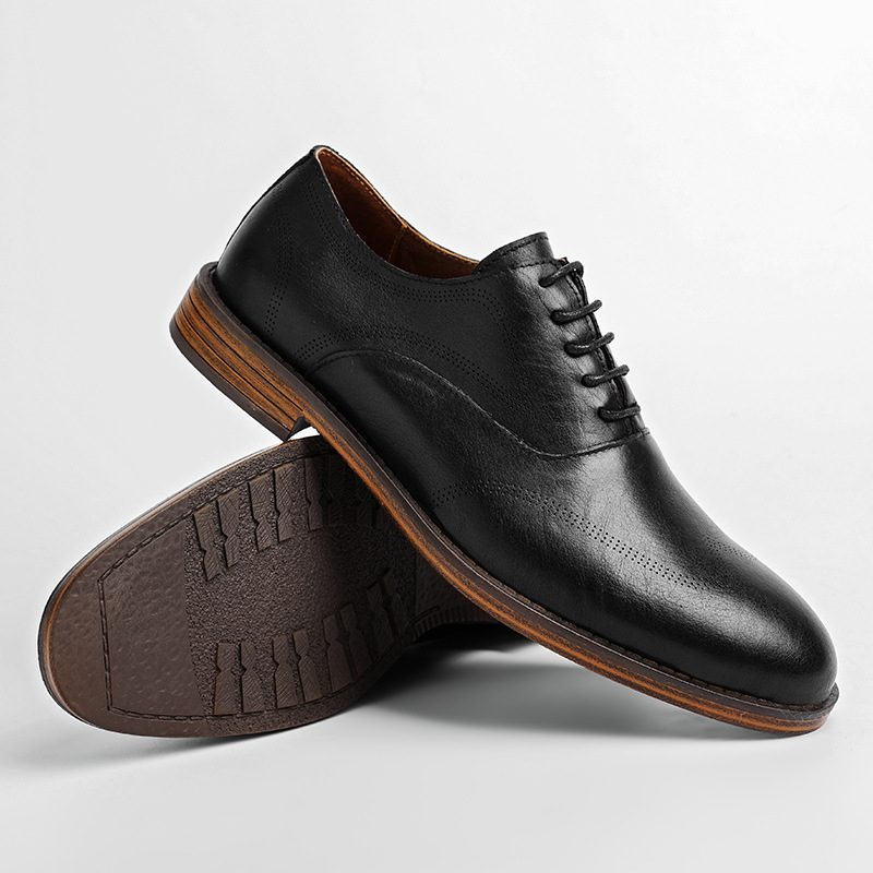 Menns Formelle Sko Retro Derby Sko Skinn Virksomhet Baotou Ungdom Stor Størrelse Formell Kjole
