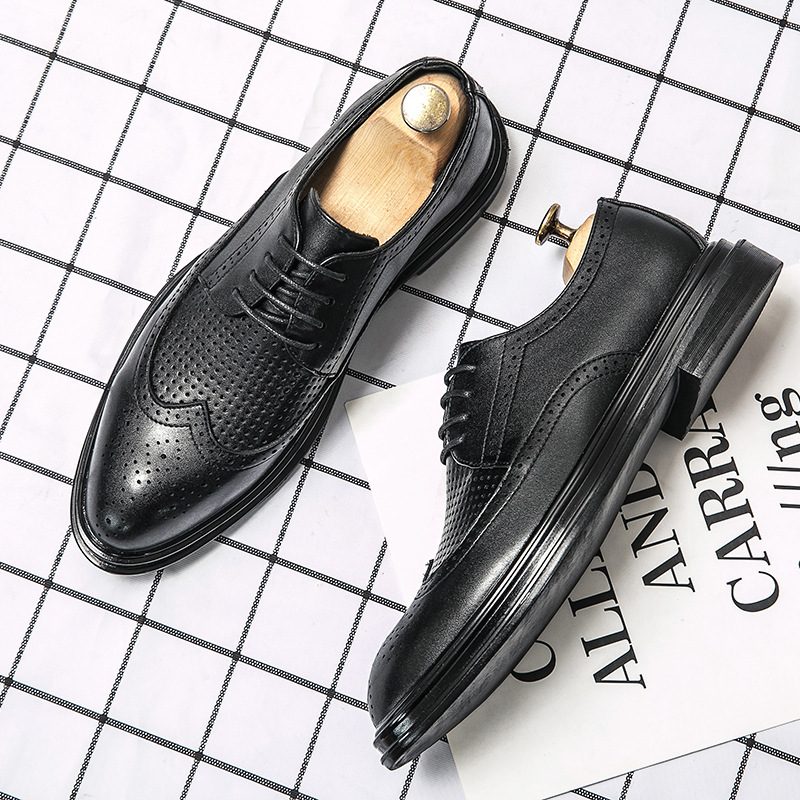 Stor Størrelse 46 Brogue Sko Utskårne Herresko Sommer Hule Pustende Hårstylist Trend Business Fritidssko