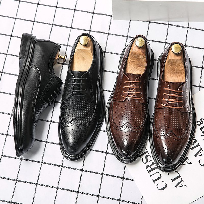 Stor Størrelse 46 Brogue Sko Utskårne Herresko Sommer Hule Pustende Hårstylist Trend Business Fritidssko