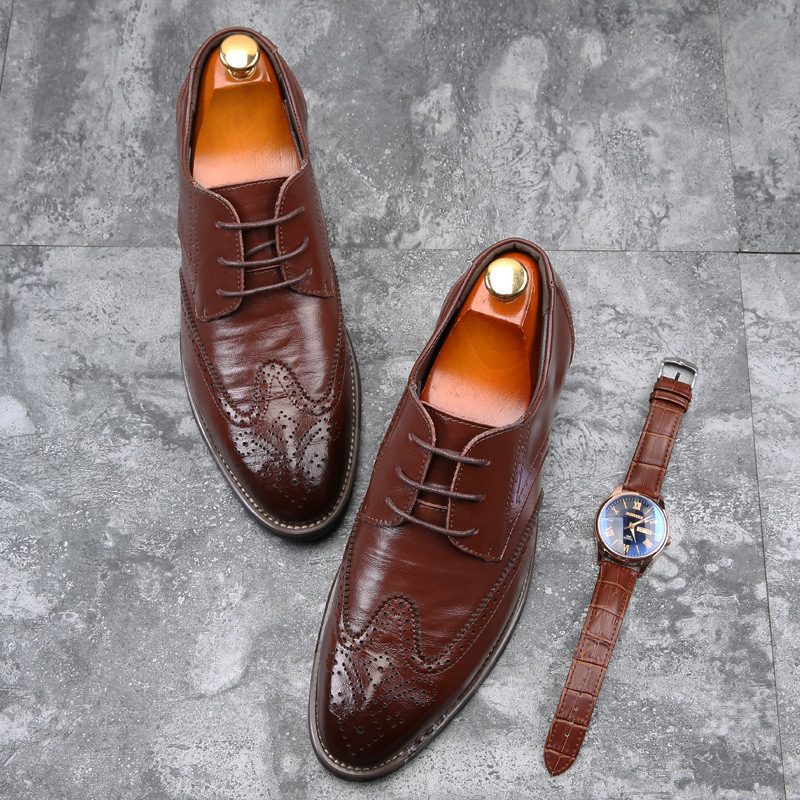 Vinter Høst Nye Stor Størrelse Business Herresko Brogue Sko Fritidsklær Sko Herre Retro Mote Sko Dress Sko