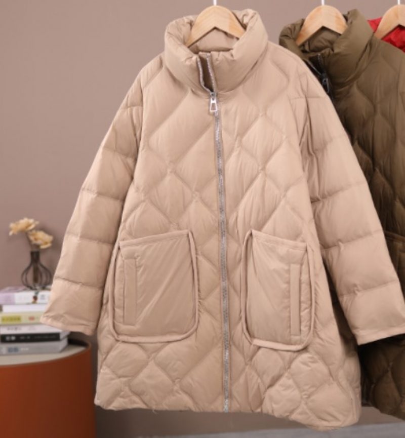 Dame Dunjakke Diamond Pocket Ensfarget