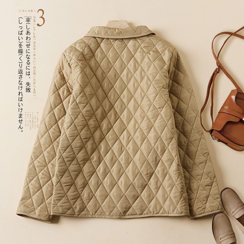Dame Short Diamond Cotton Jacket Lett Single Breasted Fashion