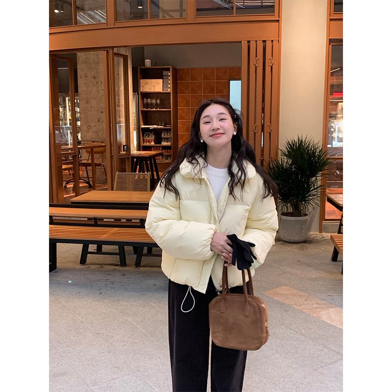 Lapel Dunjakke Dame Fluffy Warm Jacket
