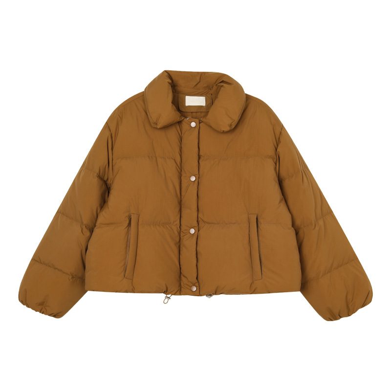 Lapel Dunjakke Dame Fluffy Warm Jacket