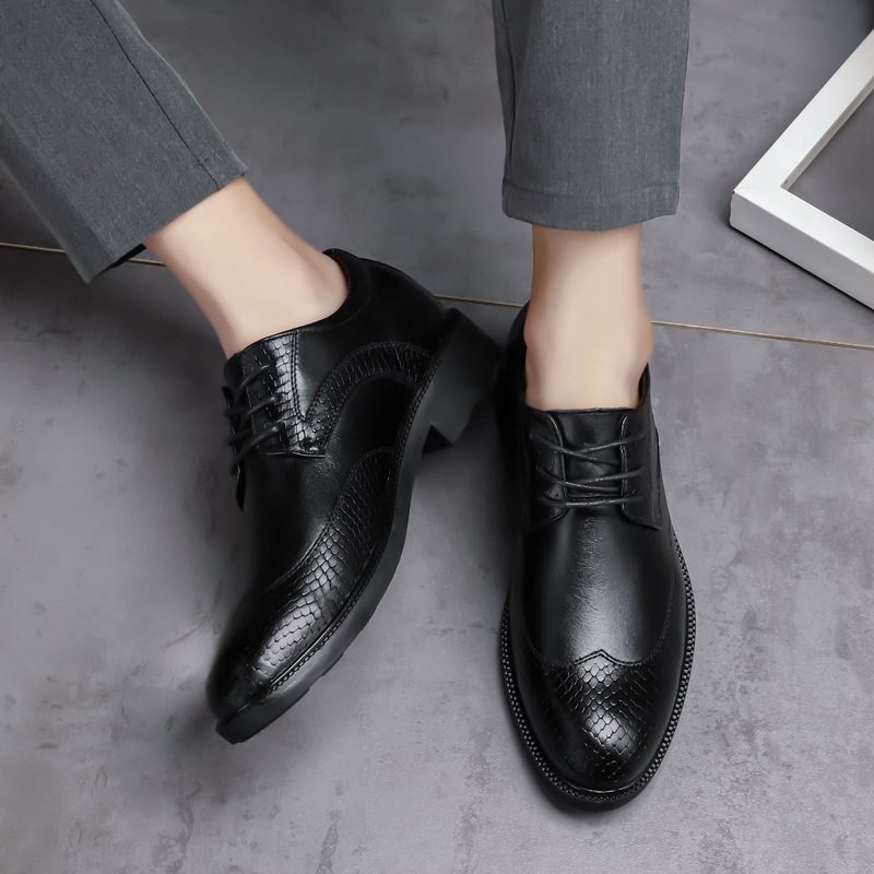 2024 High-end Menn Business Dress Sko Lær Indre Høyde Øke Formell Shoe