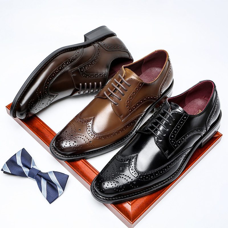 Business Dress Sko Menns Skinn Menn Shoes Casual Brogue Sko Sko Kuskinn Sko