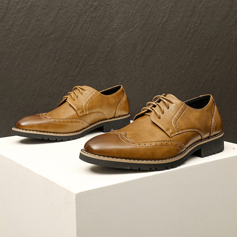 Forretningsmessige Forretninger For Menn Brogue Sko Herresko Uformell Trendy Kjole Sko Menns Indre Høyde Øke Bryllup Brudgommen Sko
