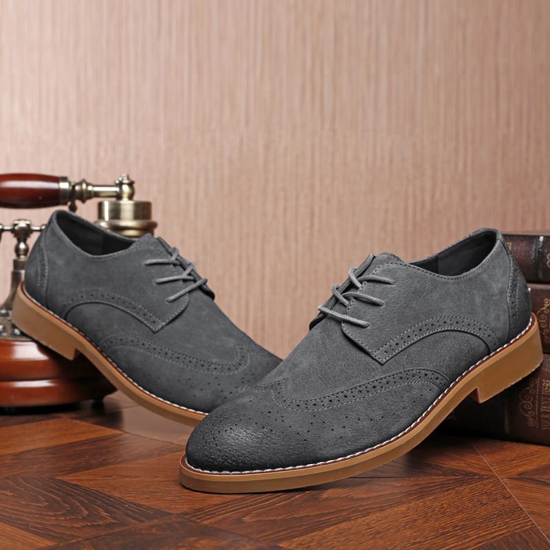 Kjede Nye Utskåret Kjole Sko Trendy Brogue Sko Business Casual Retro Herresko