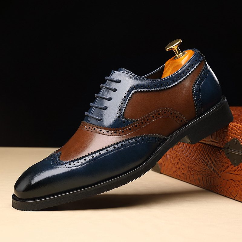 Kjole Sko Herre New Formal Business Sko Brogue Sko Fritidssko Stor Størrelse