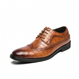 Nye Formell Kjolesko For Menn I Plussstørrelse Mote Retro Brogue-sko Ruttesøm Snøringsko Med Spisse Tåer