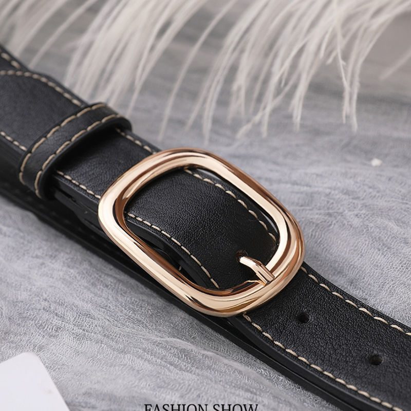Belte Dame Jeans Bukser Dekorasjon Mote Gratis Punch Bred Svart