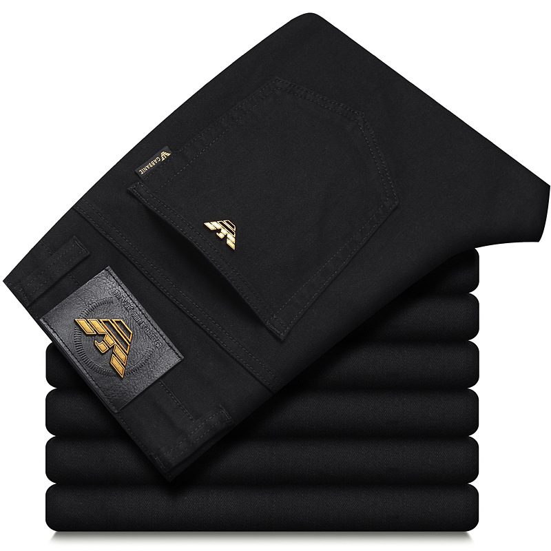 Jeans Herre Høy Midje Elastisk Rett Løs Business