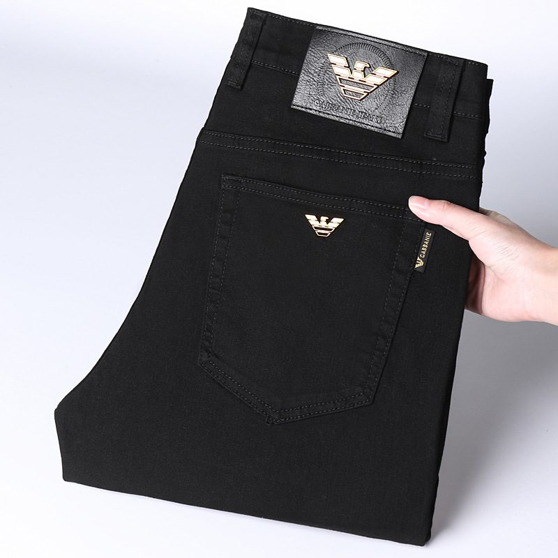 Jeans Herre Høy Midje Elastisk Rett Løs Business