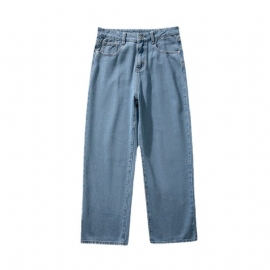 Jeans Med Vidde Ben Herrebukser Trendy Uformell Rett Løs