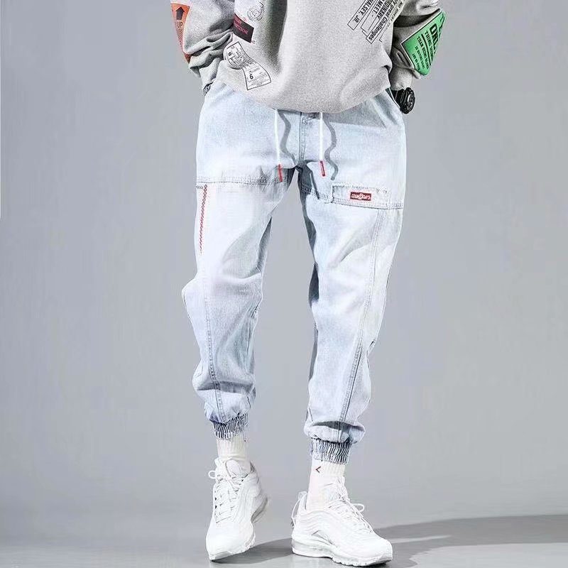 Jeans Menn Casual Løs Fot Bredt Ben