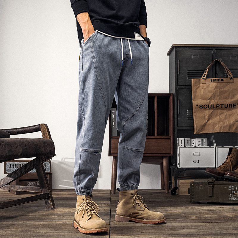 Jeans-trend For Menn Løse Rettbenede Uformelle Bukser