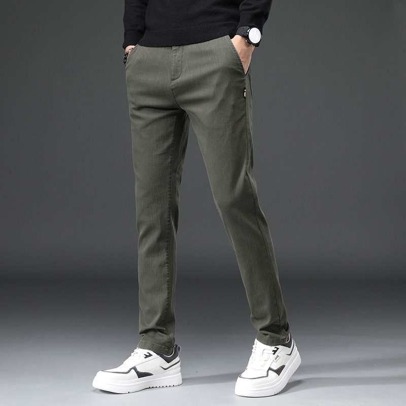 Menn Kjekke Uformelle Slim Pants Skinny Mid Waist