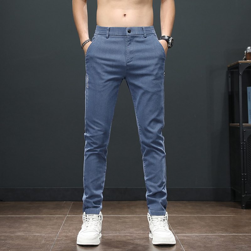 Menn Kjekke Uformelle Slim Pants Skinny Mid Waist