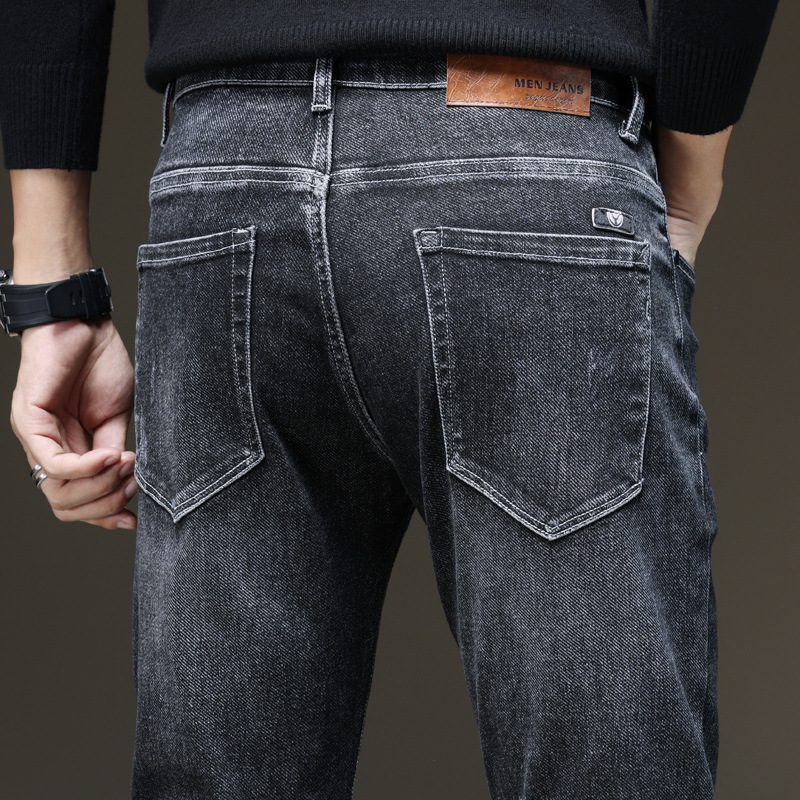 Stretch Jeans Menn Små Føtter Slim Fit