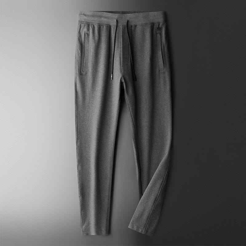 Strikkede Skinny Bukser For Menn Mote Trendy Joggebukser Elastiske Rette Føtter Casual