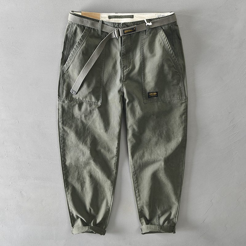 Trendy Kjeledress For Menn Retro Militærgrønn Løs Rett Casual