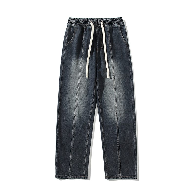 Vintage Jeans For Menn Gradient Løse Rette Bukser
