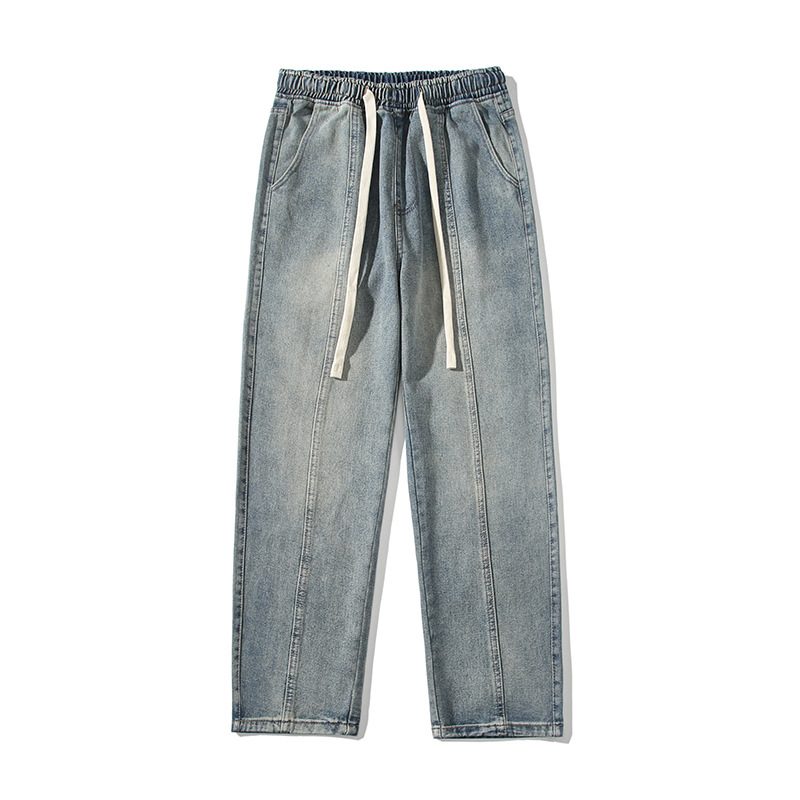Vintage Jeans For Menn Gradient Løse Rette Bukser