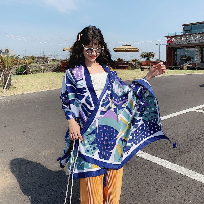 2024 Great Northwest Travel Shawl Kvinne Sommer Anti-ultrafiolett Bomull Lin Ørkenskjerf Silkeskjerf