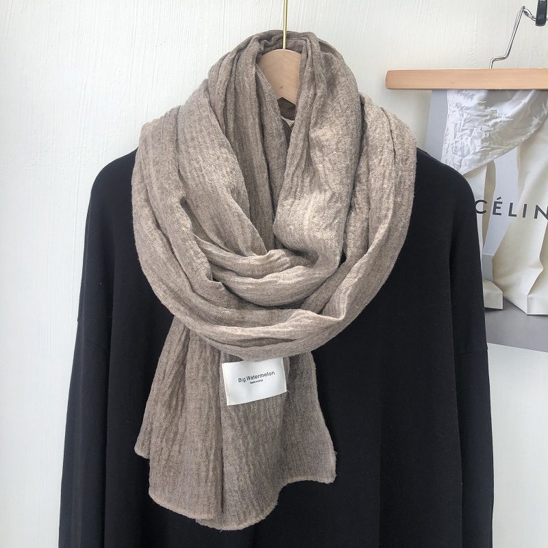 Hot Høst Retro Trendy Farge Bomull Og Lin Casual Langt Skjerf Sjal Dame Vinter