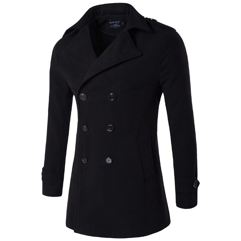 Ullfrakk For Menn Double Breasted Trench Coat Trend