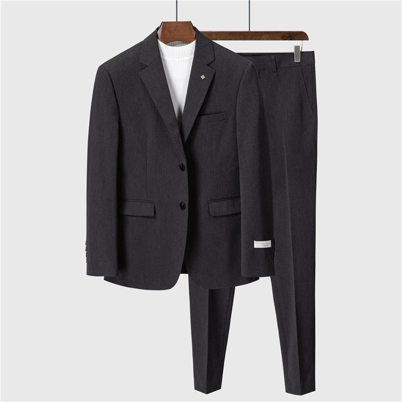 Ensfarget Herredrakt Slank Tredelt Dress Business Casual Formell