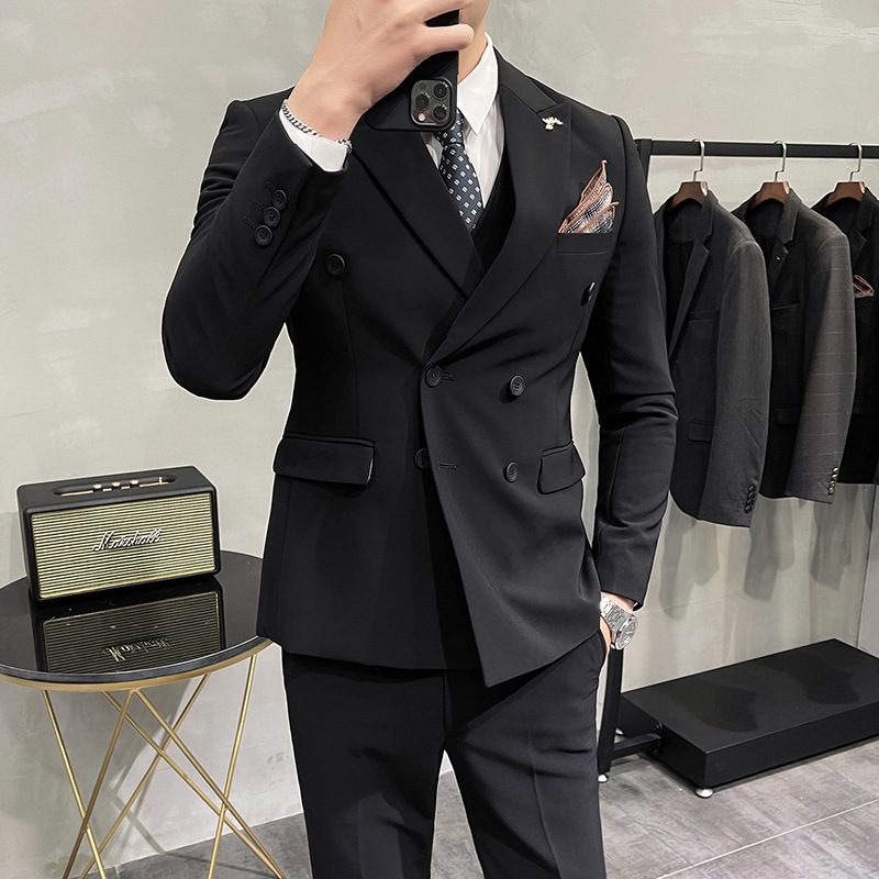 Herredress Todelt Dress Slim Fit Ungdom Populær Dobbelspent