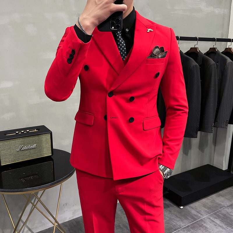 Herredress Todelt Dress Slim Fit Ungdom Populær Dobbelspent