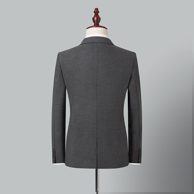 Herredress Todelt Gråbrodert Børstet Slim Fit Elegant Mote