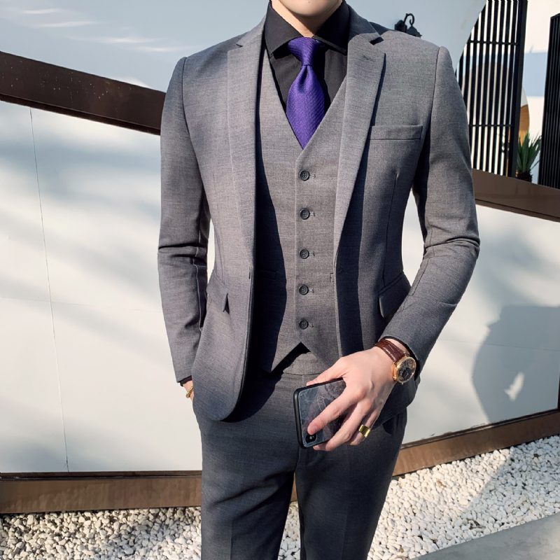Passer Business Men To-breasted Slim Fit Elastic