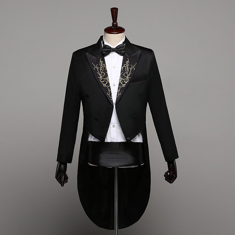 Smoking Menn Dress Slim Fit Kjole Scenen