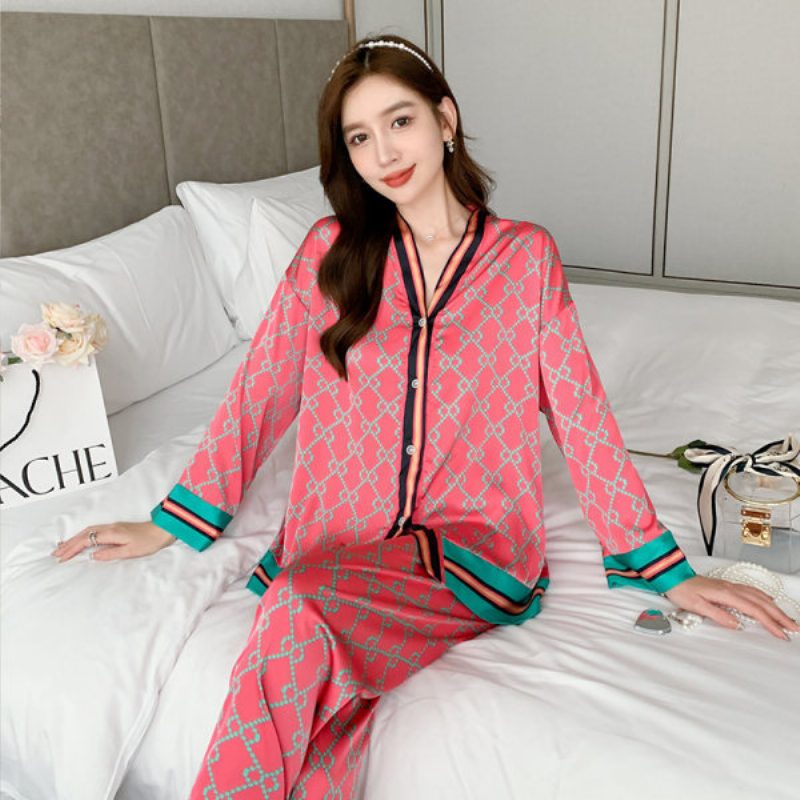 Pyjamassett For Kvinner Loungewear V-hals