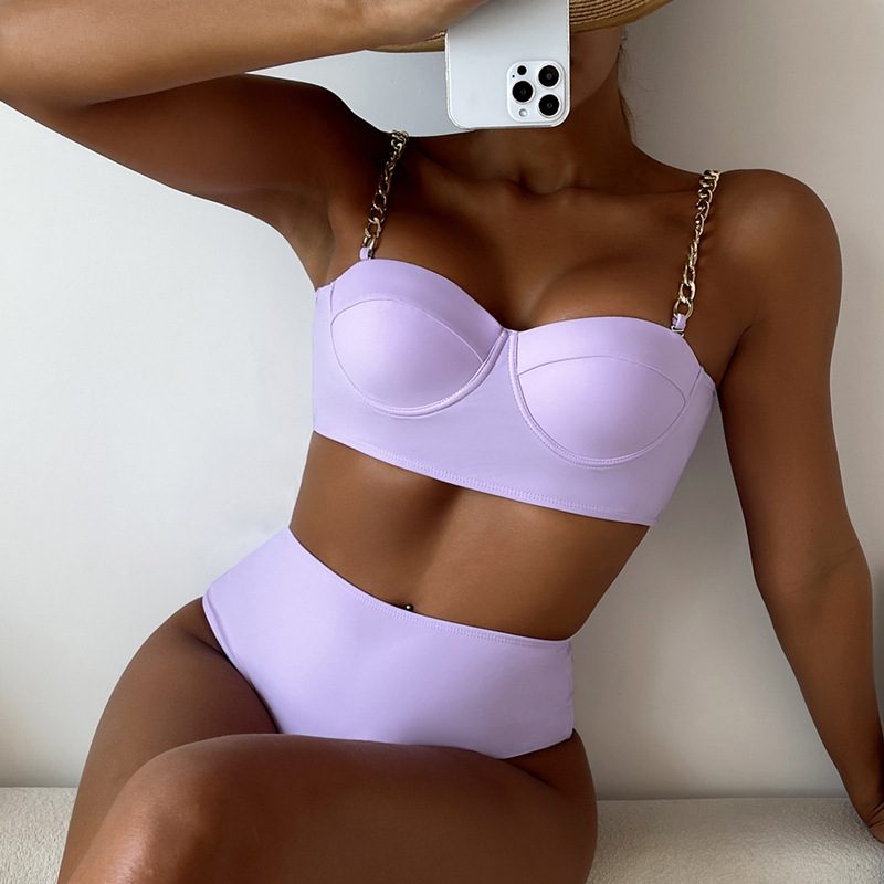 2024 Ny Bikini Badedrakt Dame Sexy Ren Svart Delt Høy Midje