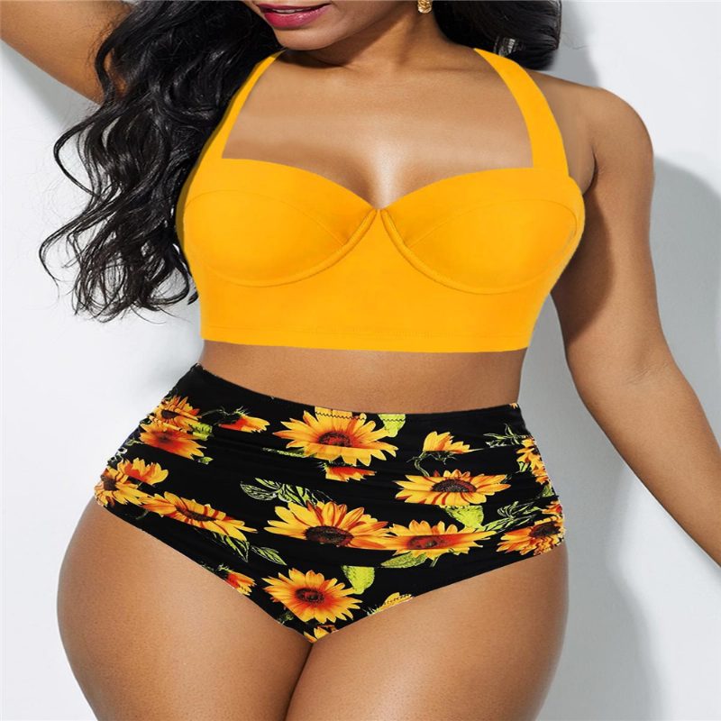 Ny Badedrakt Dame Sexy Print Plus Size Bikini Delt
