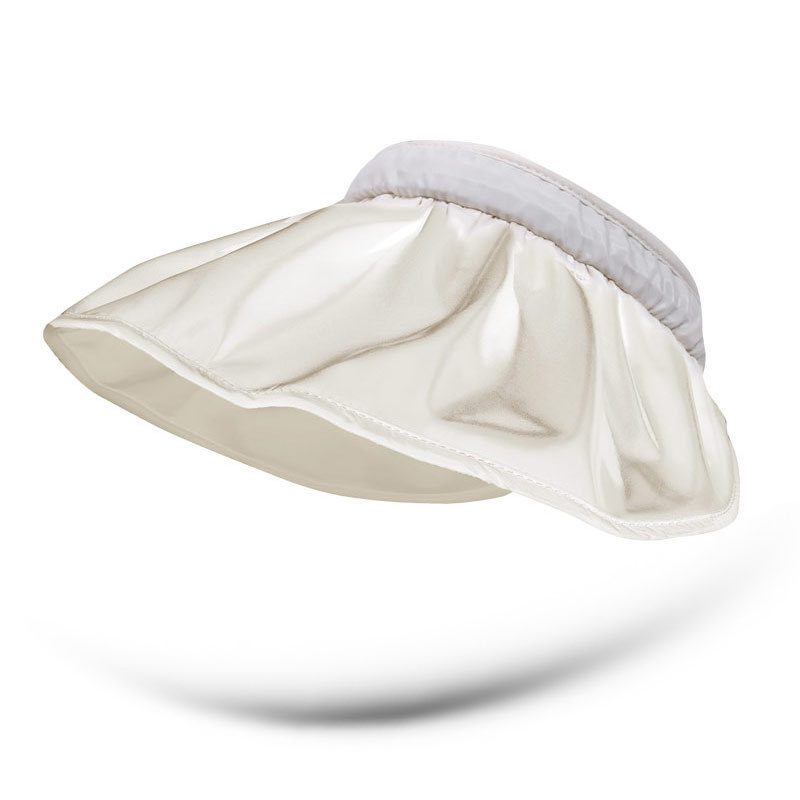Kvinne Sommer Store Takskjegg Vinyl Lue Gradient Farge Tom Topp Skall Solhatt Uv-beskyttelse